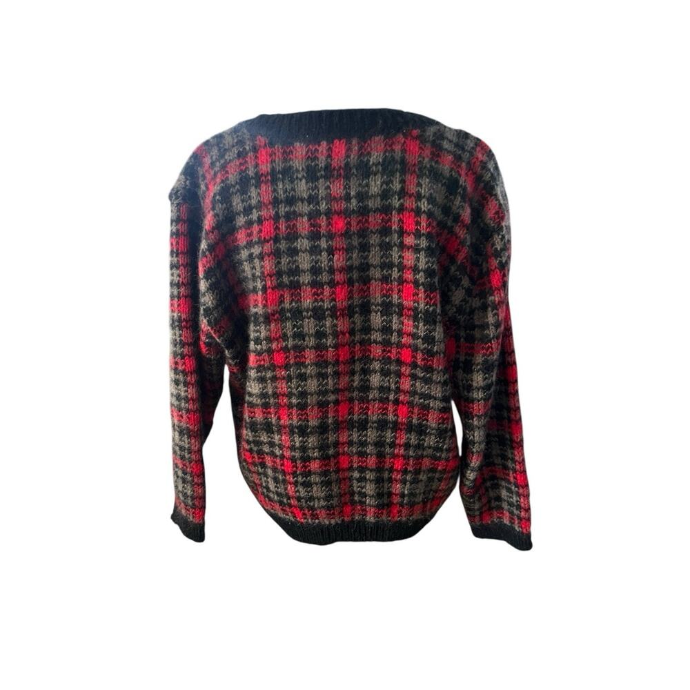Paul Harris Design Womens Mohair Blend Plaid Cardigan Sweater M Preppy Academia - Picture 3 of 7